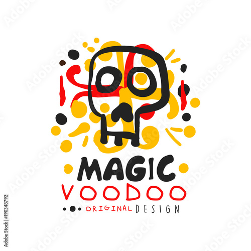 original voodoo african and american magic logo or label design with