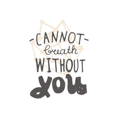 Cute Hand drawn positive vector lettering about love. The beauty brush modern calligraphy for prints, posters, phone case, scrapbook, valentines day, wedding typography. Love is in the air