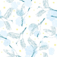 crane, pattern, vector, illustration