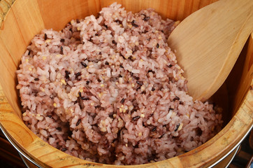 The purple rice is a popular health food in Taiwan