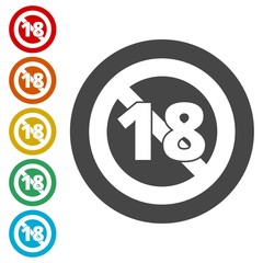 Adults only content sign, Vector XXX sign 