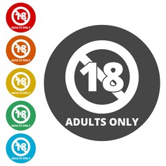Adults only content sign, Vector XXX sign 