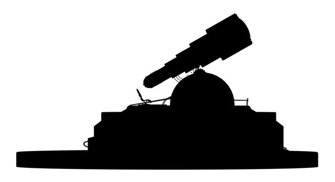 Silhouette eines astronomischen Observatoriums