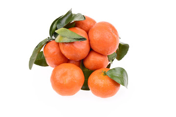 Fresh oranges on a white background