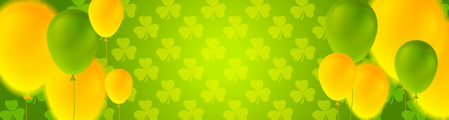 Fototapeta premium St. Patricks Day banner with colorful balloons