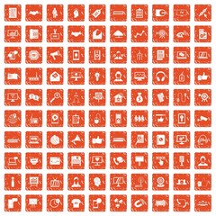 100 data exchange icons set grunge orange