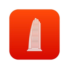 Skyscraper icon digital red