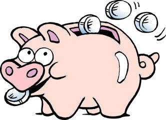 Cartoon Vector illustration of a of a piggy bank