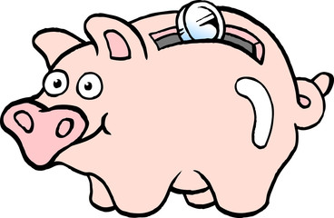 Cartoon Vector illustration of a of a piggy bank