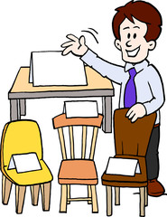 Cartoon Vector illustration of a of a furniture seller