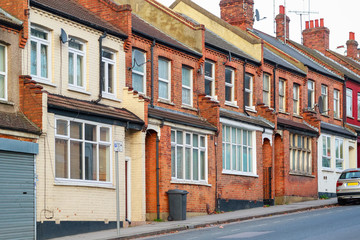Fototapeta na wymiar Traditional English terraced houses in London