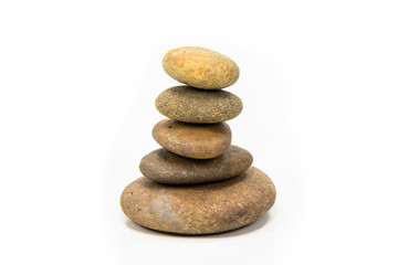  Stones stacked on a white background.