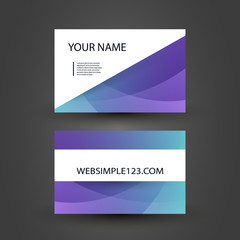 Colorful Modern Style Business Card Template, Back and Front Side, Vector Design