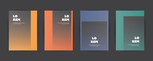 Four Abstract Colorful Modern Style Patterned Cover Designs - Applicable for Banners, Placards, Posters, Flyers - Creative EPS10 Vector Template