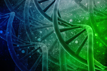 3d render of dna structure, abstract background