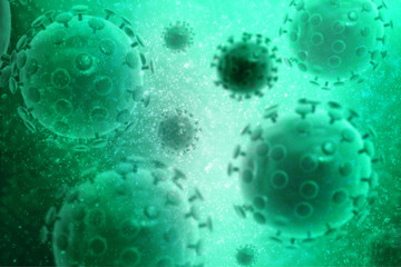 3d rendering Virus bacteria cells background