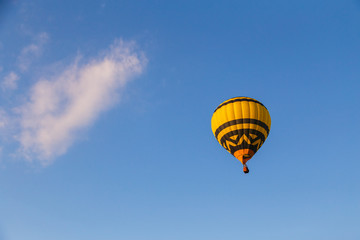 Hot air balloon in blue sky