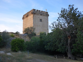 Fototapeta na wymiar Torre de la Carrova (Amposta Tarragona) antigua torre de vigilancia junto a l rio Ebro de planta rectangular situada a pocos kilometros de Tortosa (Cataluña,España)