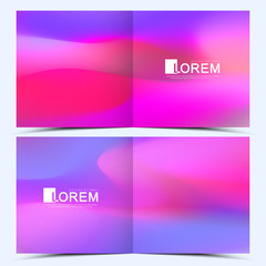 Modern vector template for square brochure, leaflet, flyer, cover, catalog, magazine, annual report. Abstract fluid 3d shapes vector trendy liquid colors background. Colored fluid graphic composition