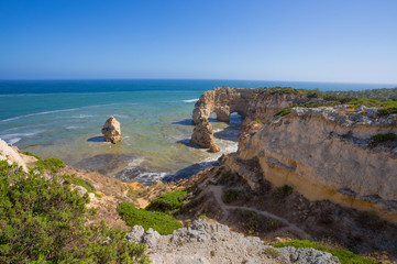 Marinha Beach, Praia Marinha, located on the south Atlantic coast in the region of  Algarve, Portugal.