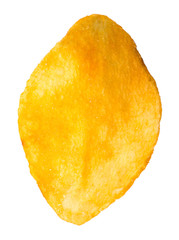 potato chips close-up on an isolated white background