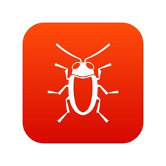 Longhorn beetle grammoptera icon digital red