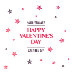Sale 50 percent discount. illustration of valentine day 