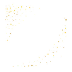 Gold Confetti Vector Design. Premium Christmas, New Year, Birthday Celebration Garland. Sparkles, Lights on White Falling Stars Magic Shiny Glitter. Gold Confetti for Music Party, Concert Poster