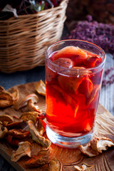 compote of dried fruits in a carafe