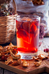 compote of dried fruits in a carafe