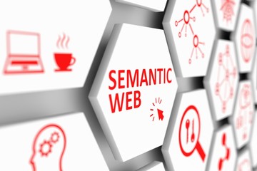SEMANTIC WEB concept cell blurred background 3d illustration
