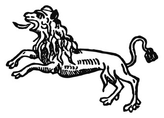 Löwe Wappen Zeichnung - Lion emblem drawing