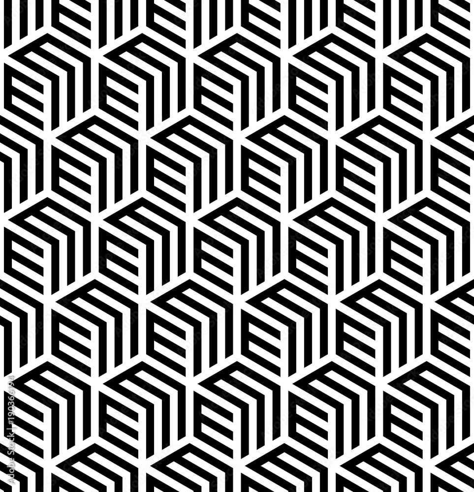 Wall mural vector seamless texture. modern geometric background. repeated pattern with hexagonal tiles.