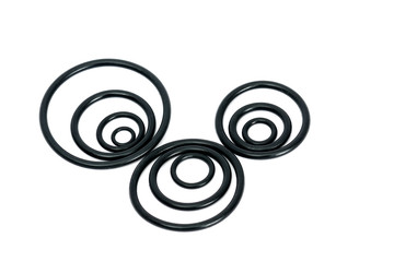 Black rubber rings in three groups