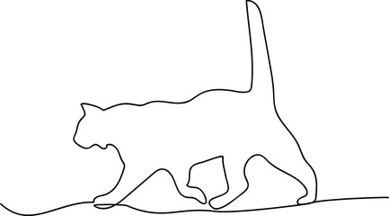continuous line drawing of a cat