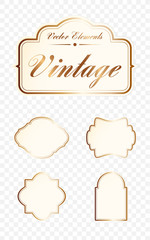 Set of High Quality Vintage Labels on Transparent Background . Vector Isolated Illustration