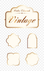 Set of High Quality Vintage Labels on Transparent Background . Vector Isolated Illustration