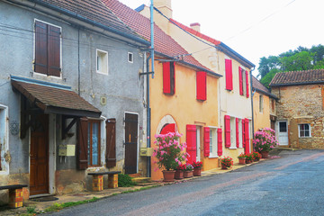 Fototapeta na wymiar Vintage Cormatin Street, France