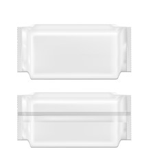 White blank foil food snack pack for chips, candy and other products