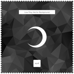 Abstract vector black polygonal background.