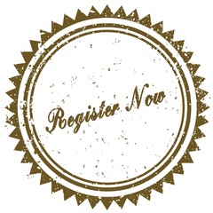 Brown REGISTER NOW grunge stamp