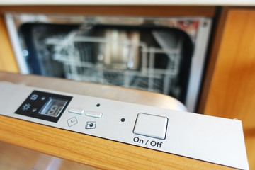 Control panel of a built-in dishwasher machine 
