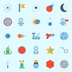Icons set about Universe with black hole, eclipse, moon, comet, uran and venus © Orxan