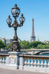 Eiffelturm und Pont Alexandre in Paris, Frankreich