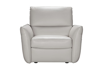 Armchair in gray leather in loft style.
