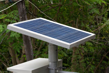 solar panel on steel pole. concept : clean energy