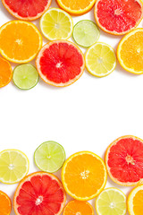 Fototapeta na wymiar citrus fruit slices isolated on white