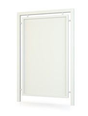 Blank street billboard poster stand. Advertising display. 3d illustration. Isolated on white background