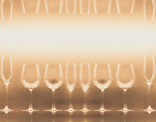 empty wine glasses background