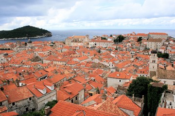 Naklejka premium view over the rooftops in Dubrovnik, Croatia